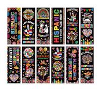 Hispanic Heritage Month Bookmarks Gifts - Wxiben 120 Pcs Latin American Countries Flags Bookmarks National Hispanic Heritage Month Book Marks Markers Page Clip for Student Classroom Party Supplies