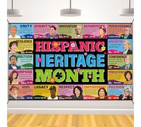 Hispanic Heritage Month Decorations Banner Latin American Backdrop Background Spanish Classroom Decorations Famous Hispanic People Inspirational Quote Photo Booth Props for School Classroom Home Party