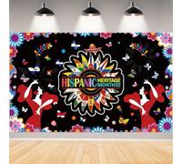 Hispanic Heritage Month Decorations,Latin American Photo Booth Wall Banner National Spanish Background for Photography Party Decorations and Supplies for Home Room School Classroom House Decor