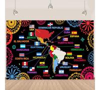 Hispanic Heritage Month Decorations Spanish Classroom Backdrop Latin American Banner National Hispanic Heritage Month Decorations Banner for Classroom Home 6x3Ft