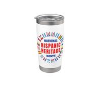 Hispanic Heritage Month Flags Cultural Pride Celebration Stainless Steel Insulated Tumbler