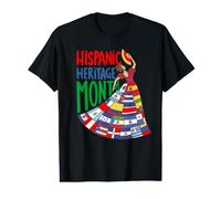 Hispanic Heritage Month Flags Cultural Pride Celebration Value Graphic T-Shirt
