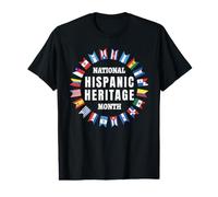 Hispanic Heritage Month Flags Cultural Pride Celebration Value Graphic T-Shirt