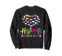 Hispanic Heritage Month Latino Countries Flags Hearts Kids Sweatshirt