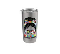 Hispanic Heritage Month Messy Bun Latin Pride Flags Stainless Steel Insulated Tumbler