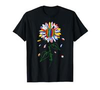 Hispanic Heritage Month Sunflower All Latin Countries Flags T-Shirt