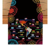 Hispanic Heritage Month Table Runner Spanish Mes De La Herencia Hispana Classroom Decor Latin American Hispanic Heritage Month Decorations for Party-72 Inches Long