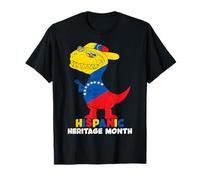 Hispanic Heritage Month Venezuela Flag Kids Boys Girls T-rex T-Shirt