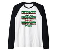 Hispanic Voices Power Pride Apparel Mexican Heritage Colors Raglan Baseball Tee