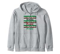 Hispanic Voices Power Pride Apparel Mexican Heritage Colors Zip Hoodie