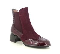 Hispanitas Milan Brogue Wine patent Womens Chelsea Boots HI243588-C005