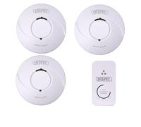 HiSPEC BATTERY Power Radio Frequency 2x Smoke, 1x Heat & 1x CO Detector RF10-PRO with 10Yr Sealed Lithium Battery