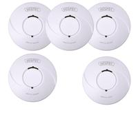 HiSPEC BATTERY Power Radio Frequency 4x Smoke & 1x Heat Detector RF10-PRO with 10Yr Sealed Lithium Battery