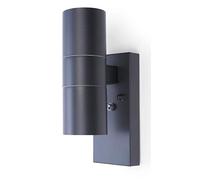 HiSPEC Coral Home Lighting Interior Up & Down Wall Light with Photocell Sensor (Anthracite Grey)