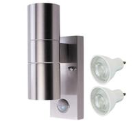 Hispec Coral Up And Down Lighting With Pir - Stainless Steel: 1X Light & 2X Gu10