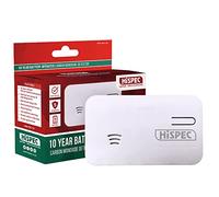 Hispec HSA/BC/10 Lihtium Battery Powered Carbon Monoxide Detector, Electrochemical Sensor, 50ppm Warning, 10 Year Life, UKCA & CE Compliant