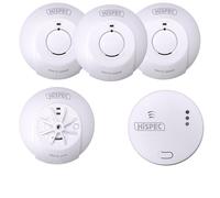 HiSPEC MAINS Power RADIO FREQUENCY 3x Smoke, 1x Heat & 1x CO Detector RF10-PRO with 10Yr Rechargeable Lithium Battery Backup