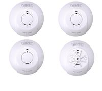 HiSPEC MAINS Power RADIO FREQUENCY 3x Smoke & 1x Heat Detector RF10-PRO with 10Yr Rechargeable Lithium Battery Backup