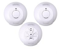 HiSPEC Mains Powered INTERCONNECTABLE Fast Fix 2x Smoke & 1x Heat Alarm with 9V Battery Back-Up