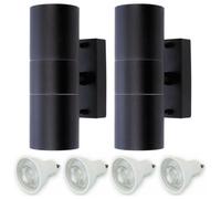 Hispec Up And Down Wall Light: Black: 2X Lights & 4X Gu10