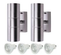 Hispec Up And Down Wall Light: Stainless Steel: 2X Lights & 4X Gu10