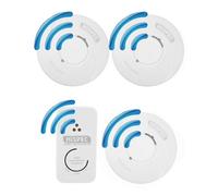 Hispec Wireless Interlinking 10 Year Sealed Battery Alarm Kit (Scottish And English Legislation Compliant) - 2 Smoke 1 Heat 1 Co