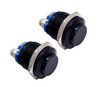 HISports 16MM Momentary Push Button Switch 250V AC 5A 12V 36V DC 2A 1NO SPST Waterproof Push Button Switches Stainless Steel Push Button for Car Auto RV Truck Motorhome Boat Button Switches 2Pcs