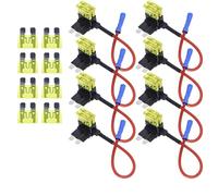 HISports 8 PCS Circuit Fuse Tap,Add A Circuit Fuse Tap Piggy Back Car Fuses with 20A Standard Blade Fuse Wire and Fuse Puller 12 V 24 V ATO/ATC Fuse,16 AWG (Standard)