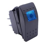 HISports Boat Rocker Switch Waterproof Toggle Switch 12V 20A SPST ON/Off Lighted Rocker Switch 4Pin Toggle Buttons Switch for Car RV Marine Boat Motorhome Vehicles Truck Yacht Blue LED Light Lamp