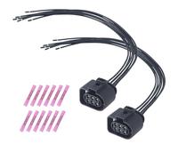 HISports Pack of 2 Car Rear Light Wiring Harness Connector 30 cm 1J0973733 Compatible with Au-di TT A3 MK2, 6-Pin Rear Light Wiring Harness with 6 x 0.50 mm² - 1.50 mm² Tube