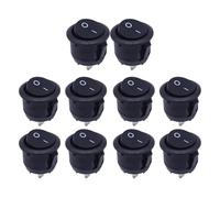 HISports Round Rocker Switch ON/Off 10Pcs Toggle Switch SPST 2Pin Snap-in Latching 10A/125V 6A/250V Waterproof Rocker Toggle Switch Car Dashboard Switch for Car RV Marine Boat Truck Motorcycles