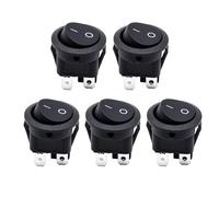 HISports Round Rocker Switch ON/Off 5Pcs Toggle Switch SPST 4Pin Snap-in Latching 10A/125V 6A/250V Waterproof Rocker Toggle Switch Car Dashboard Switch for Car RV Marine Boat Truck Motorcycles