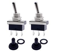 HISports Toggle Switch 12V 25A KN3D-102 ON/ON with Waterproof Cap 3 Pin 2pcs Miniature Toggle Switches