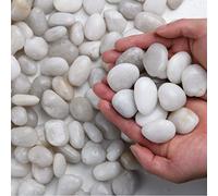 Hisredsun 2.1 lb White Decorative Stones,2-3cm Natural Polished Pebbles