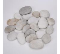 Hisredsun 21pcs Small White Painting Pebbles, 1.18-1.97 inch Smooth Pebbles for Painting Mandala and Kindness Rocks for Arts, Crafts, Garden Decoration
