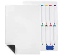 Hisredsun A3 2 Pcs Magnetic Dry Erase Whiteboard Sheet for Fridge,Small Magnet Fridge Message Boards with 8 Pens,2 Eraser,Reminder Sticker, Monthly Planner, Grocery List