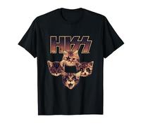 HISS Cat Funny Cats Kittens Rock Music Cat Lover Hiss T-Shirt