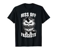 Hiss Off Fascists Cats Against Fascism Cat Feminist Protest T-Shirt