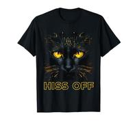 HISS OFF Meow Black Angry Cat Yellow Eyes, Tiger Eyes Cat T-Shirt