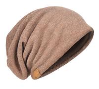 HISSHE Oversized Men Knit Beanie Hat Baggy Slouchy Double-Layer Skull Cap B011s (Solid-Brown)