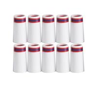 HISTAR 10pc 9.1x26.5x14mm Golf Iron Ferrules Compatible for 0.355 Tapered Steel Shaft（White Double Red Medium Blue）