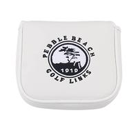 HISTAR Pebble Beach Magnetic Closure Golf Square Mallet Shaped Putter Cover for Scotty Cameron (White)