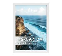 Histarzeda A2 Picture Frame 42 x59.4 cm, Wooden White A2 Frame with Perspex Glass, A2 Frames for Family Photos Wall Display Horizontally or Vertically in Home, Office or Gallery (White)