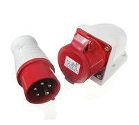 Histeaa 16 Amp 5 pin Plug & Socket Weatherproof IP44 3 Phase 380-415v 3P + N + Earth 16A