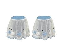 Histeaa 2pcs Oil-Proof Air Fryer Dust Cover Cartoon Lace Fabric 25x25x25cm -Swan