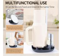 Histeaa 2pcs Silicone Drain Ice Cup Drying Rack Bottle Glass Drain Rack Shelf Orange Yellow