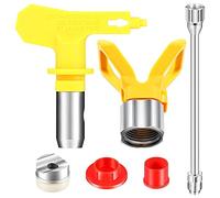 Histeaa 4 Pieces Airless Paint Tool Set 11.8 Inch Extension Pole Rod with 517 Sprayer Tip and Nozzle Tip Guard Protector