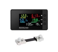 Histeaa 6-in-1 Voltmeter Ammeter DC 7.5-100V Wattmeter LED Digital Electric Meter Multifunctional Voltage Current Meter 0-100A