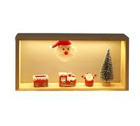 Histeaa Christmas night light stand, LED Santa Claus, decorations, presentation stand, mini Christmas tree decoration stand C