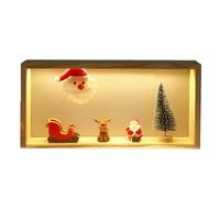 Histeaa Christmas night light stand, LED Santa Claus, decorations, presentation stand, mini Christmas tree decoration stand B